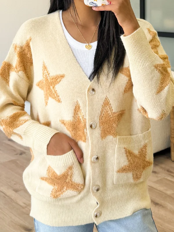 vivid hearty cardigan -vivid thick cardigan -Morningstar Button Cardigan | Eggnog | FINAL SALE