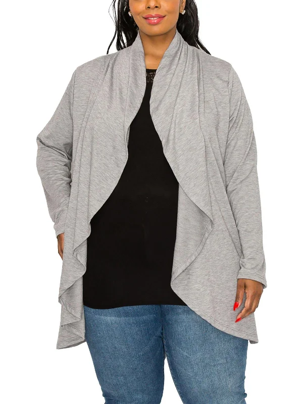 sienna glow cardigan -sienna glow cardigan -Plus Womens Drapey Open Front Cardigan Sweater