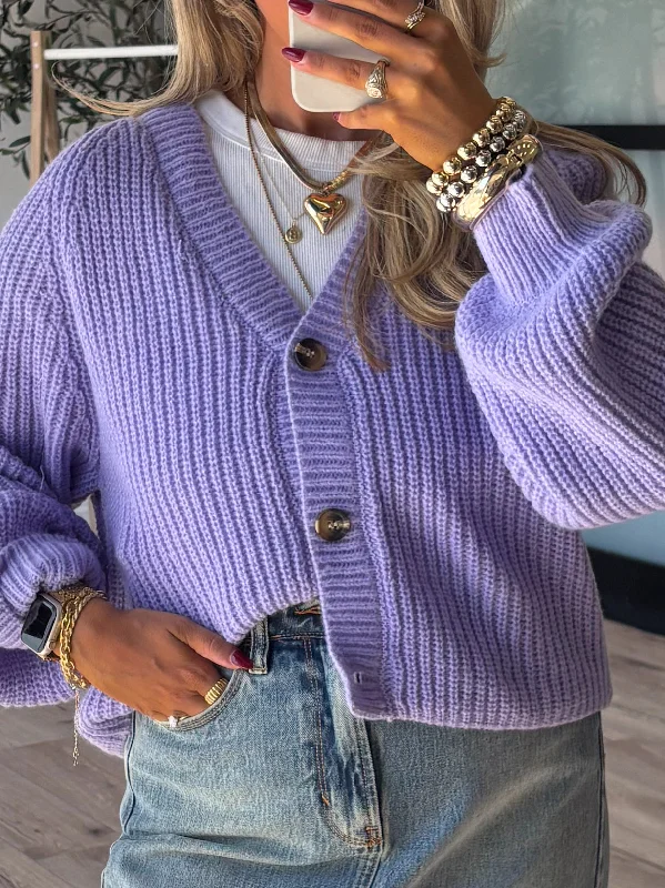 dusk edge cardigan -dusk edge cardigan -Luna Knit Cardigan | Lavender