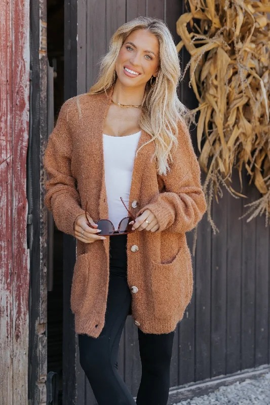 nickel striking cardigan -nickel striking cardigan -Sienna Fuzzy Button Down Cardigan