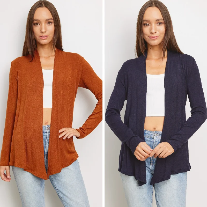 melon flare cardigan -melon flare cardigan -Soft + Stretchy Knit Cardigan