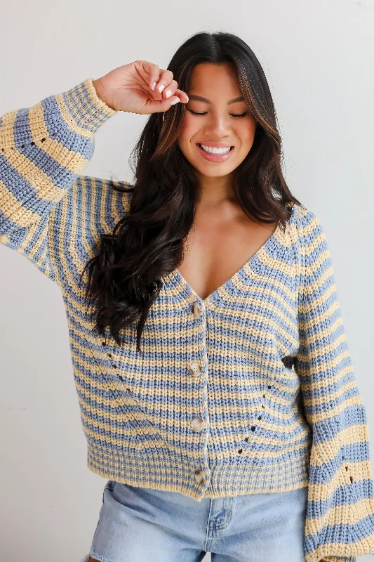 amber radiant cardigan -amber vivid cardigan -Snuggly Weather Striped Sweater Cardigan