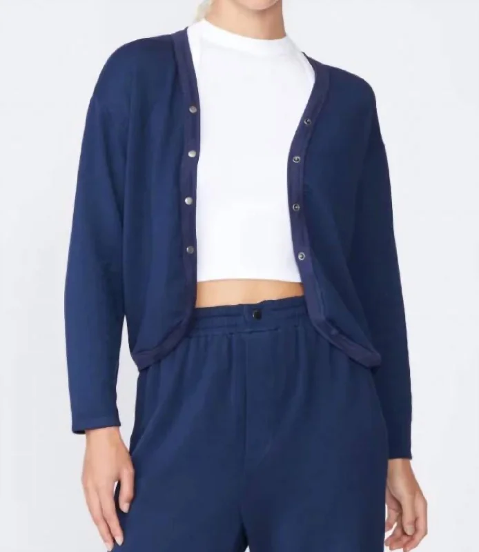 flare cozy cardigan -flare cozy cardigan -Softest Fleece Cropped Cardigan In New Navy