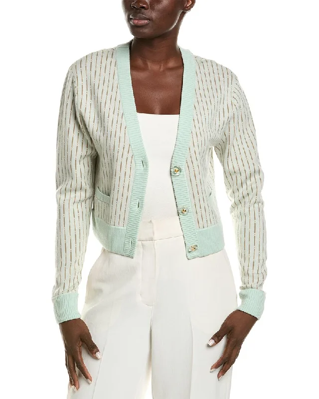 sand shine cardigan -sand shine cardigan -St. John Wool Cardigan