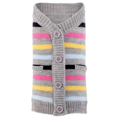 fitted vivid cardigan -fitted bold cardigan -Stripe Pink Cardigan