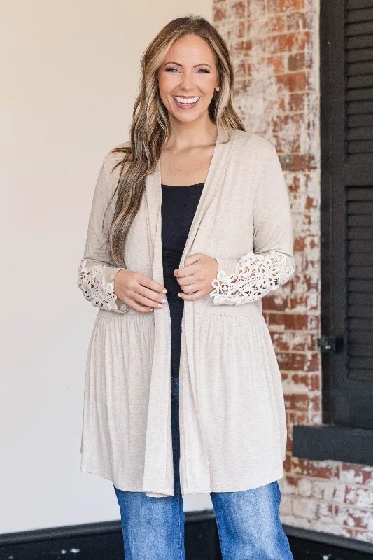 plaid thick cardigan -plaid thick cardigan -Thankful Cardigan, Oatmeal