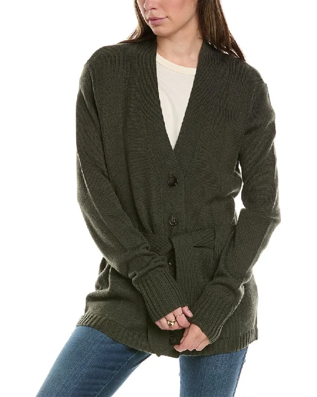 zinc glow cardigan -zinc glow cardigan -THE GREAT The Wayward Wool-Blend Cardigan