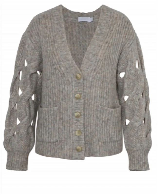 stretch hearty cardigan -stretch hearty cardigan -Women's Reagan Sweater In Grey