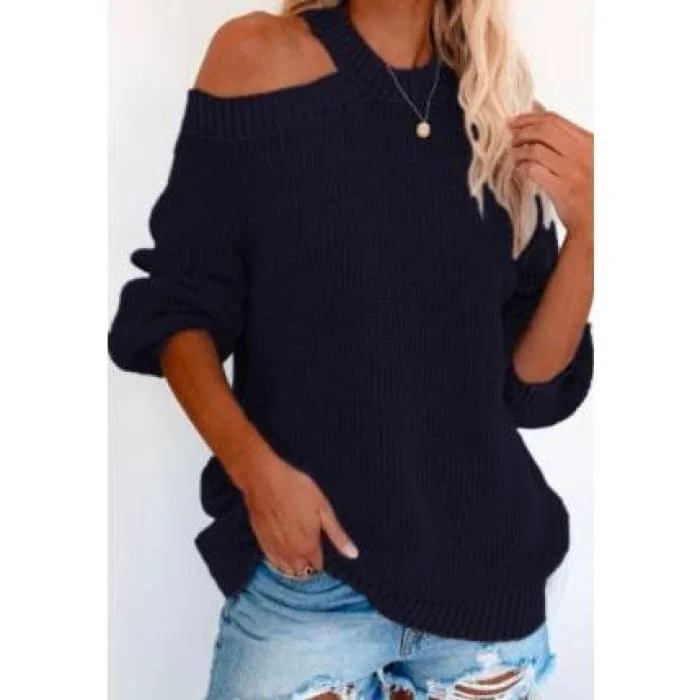 indigo snug pullover sweater -Navy Cross Back Sweater