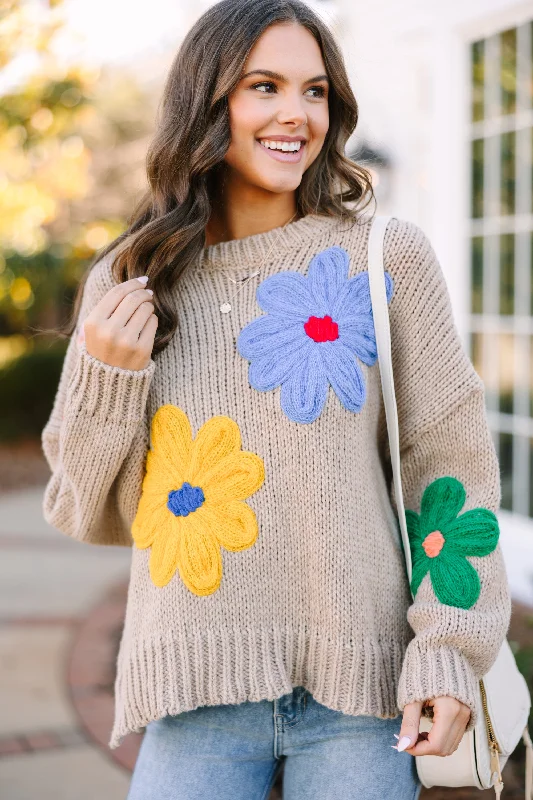 amber soothing pullover sweater -After All Taupe Brown Sweater