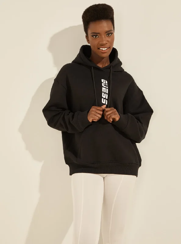 twill comfy pullover sweater -Eco Black Alisha Active Hoodie Jumper