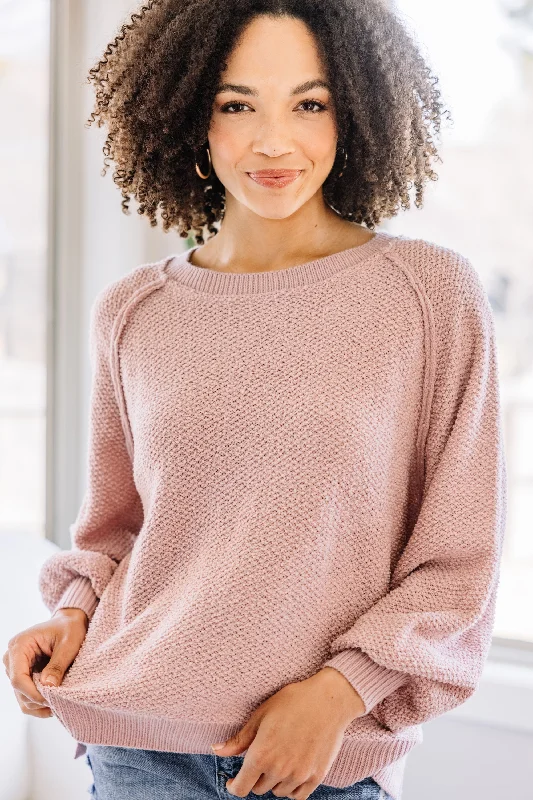 olive bold pullover sweater -Find You Well Blush Pink Textured Sweater