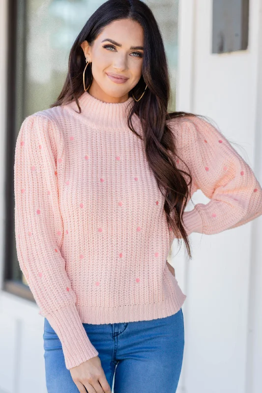 jade robust pullover sweater -Give You Everything Pink Polka Dot Sweater