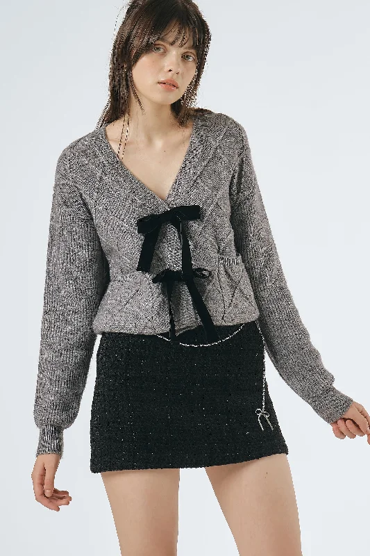 cool-knit pullover sweater -Marley Sweater Jacket w/Bows