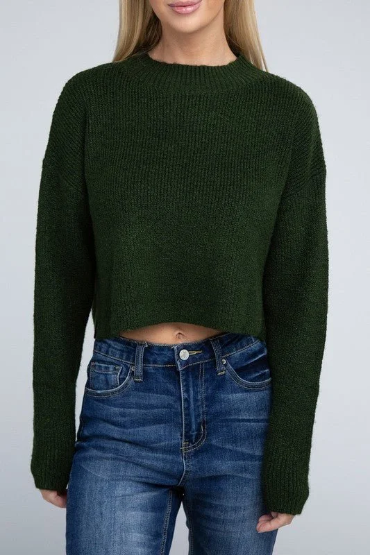 coal refined pullover sweater -Mock Neck Pullover Sweater