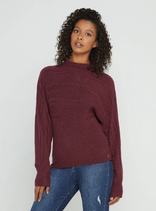 topaz thick pullover sweater -Mystic Wine Anne Knit Jumper