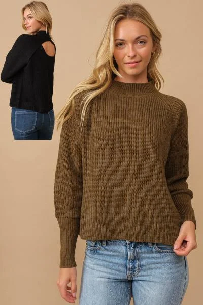 sand glow pullover sweater -Roscoe Open Back Sweater