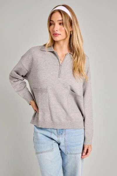 crisp rest pullover sweater -Trumble Half Zip Sweater