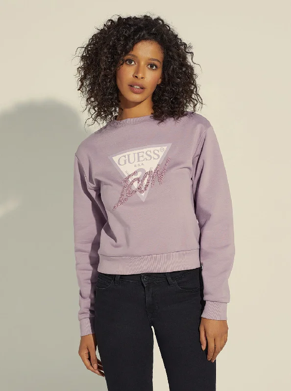 stretch durable pullover sweater -Vanda Orchid Icon Logo Jumper