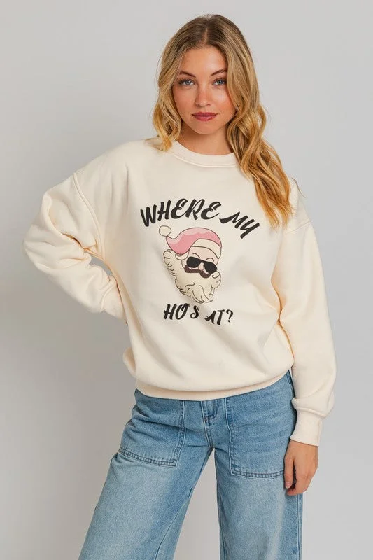 saffron active pullover sweater -Where My Ho's At Pullover Sweatshirt