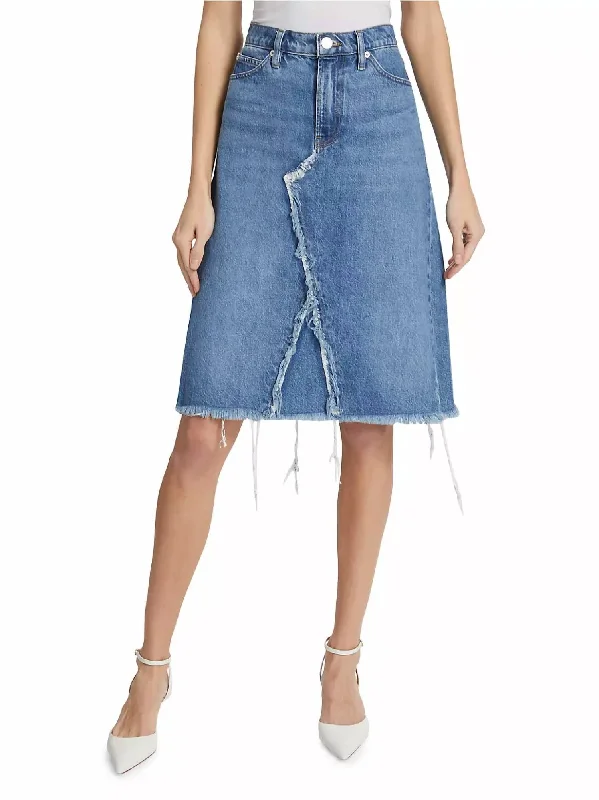 skirts men trail splice -skirts men trail splice -Deconstructed Denim Midi Skirt In Mabel