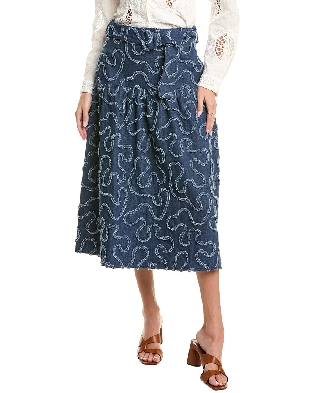 skirts women dusk smoke -skirts women dusk smoke -Gracia Denim Distress Midi Skirt