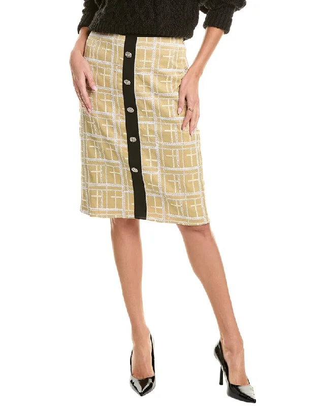 skirts men ridge plaid -skirts men ridge plaid -Gracia Tweed Check Pencil Skirt