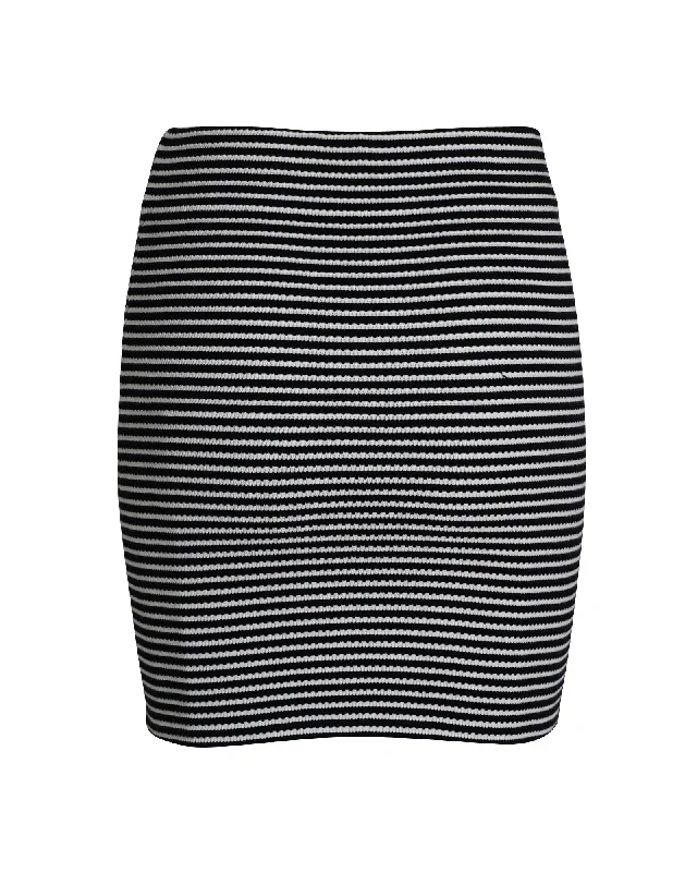 skirts with vented hems -skirts with vented hems -Theory Striped Knit Mini Skirt in Multicolor Viscose