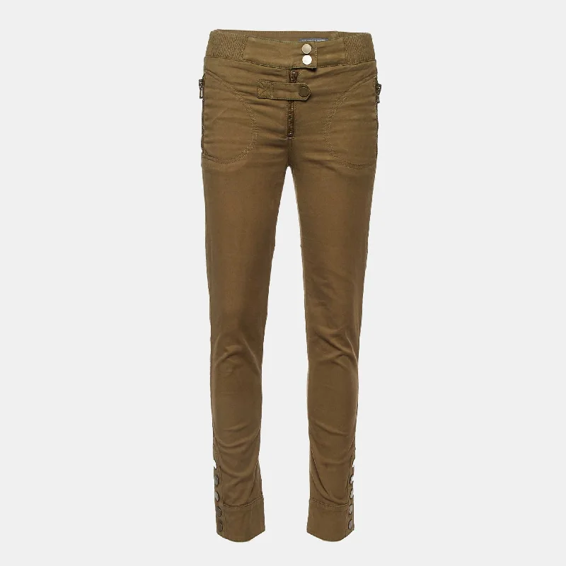 pants men trail splice -pants men trail splice -Alexander Mcqueen Khaki Green Button Detail Pant