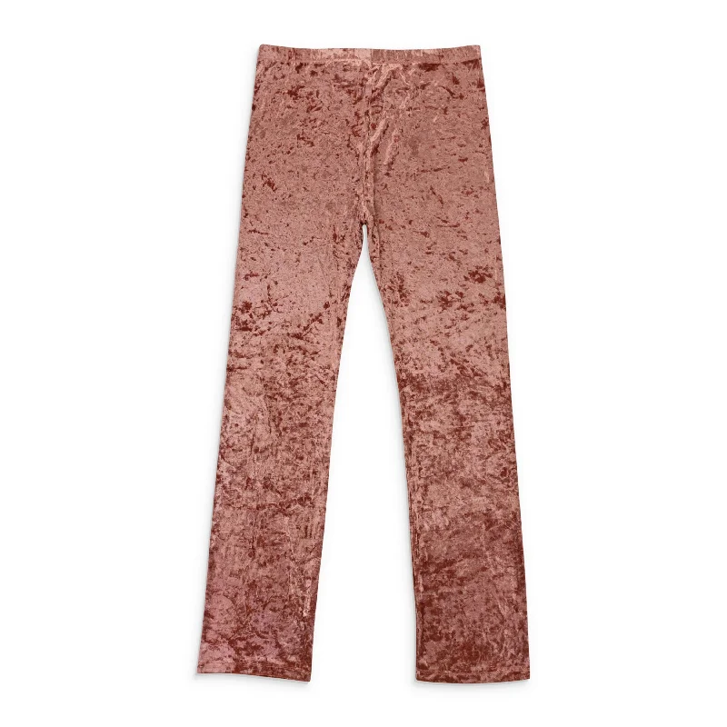 mosaic-cotton pants bold -mosaic-cotton pants bold -CALLIPYGIAN CRUSHED VELVET DUSTY PINK WOMEN'S STRAIGHT PANTS