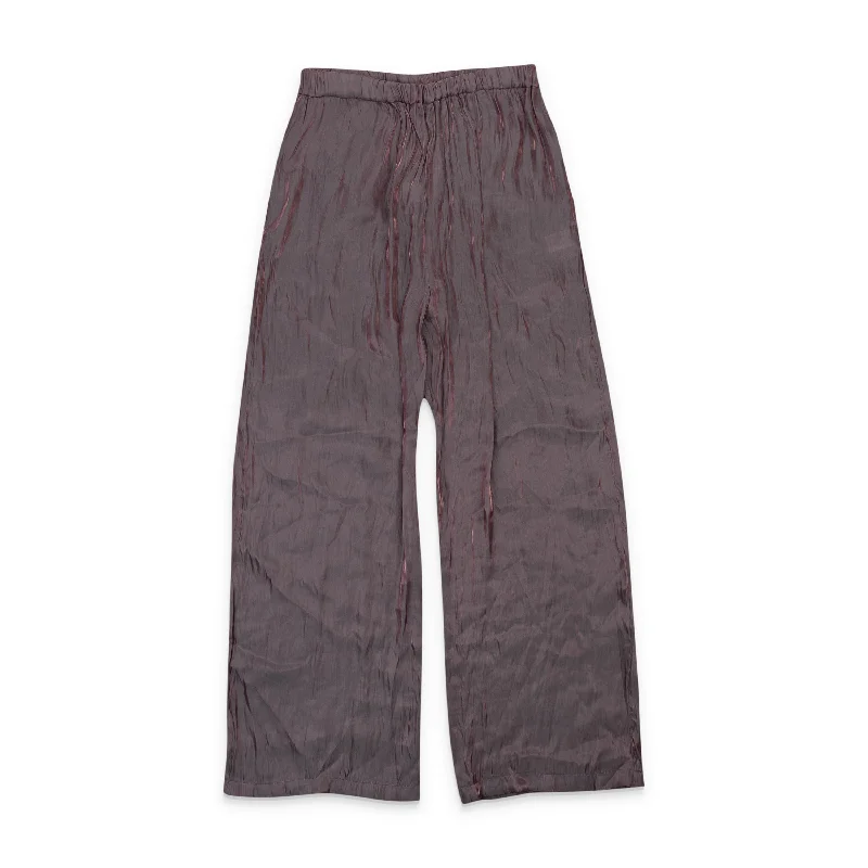 knit-bamboo pants hybrid -knit-bamboo pants hybrid -CALLIPYGIAN IRIDESCENT PULL ON MAROON WOMEN'S STRAIGHT PANTS