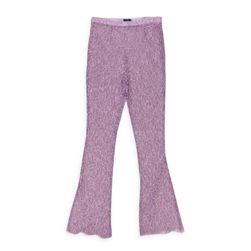 high-waisted pants festival chic -high-waisted pants festival chic -CALLIPYGIAN LACE PURPLE PANTS