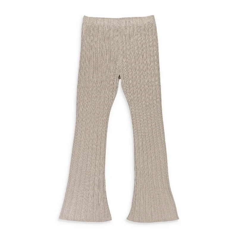 hemp-bamboo pants eco -hemp-bamboo pants eco -CALLIPYGIAN LUREX CRINKLE CHAMPAGNE WOMEN'S STRAIGHT PANTS