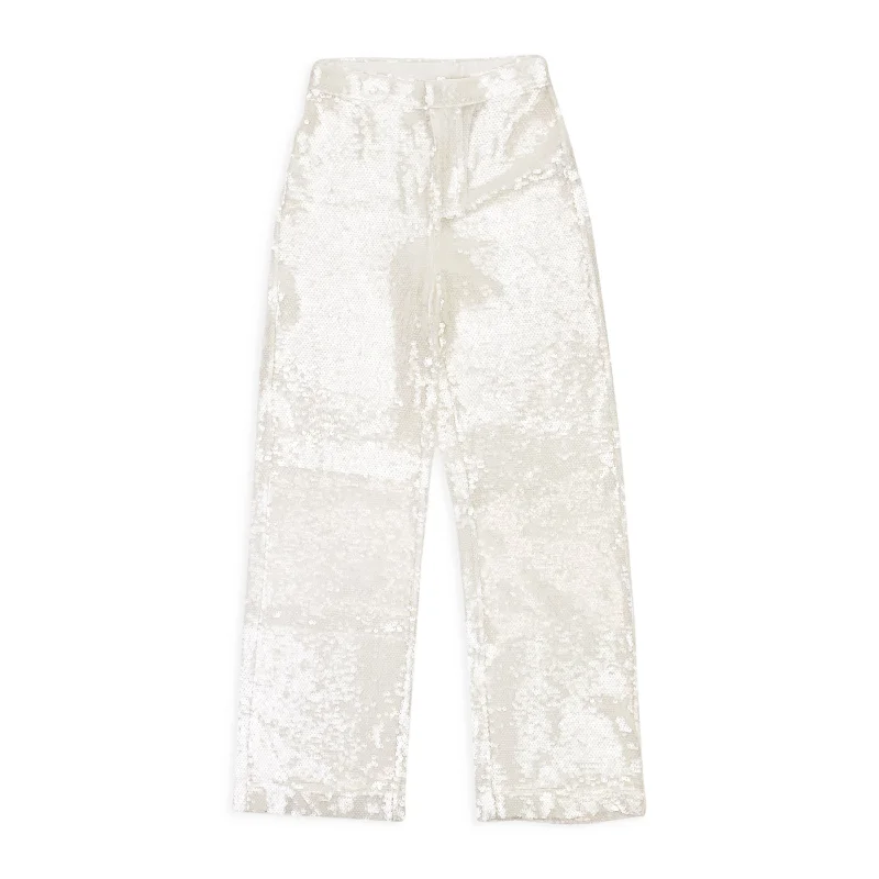 pants with shell studs -pants with shell studs -CALLIPYGIAN SEQUIN CLEAR TROUSER