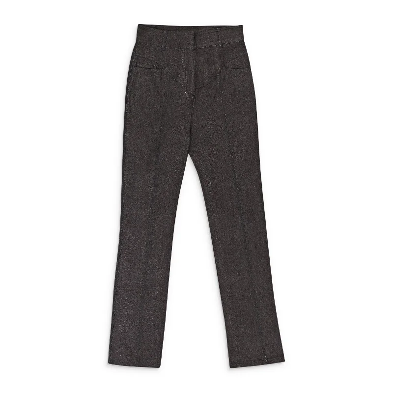 silk-cotton pants luxe -silk-cotton pants luxe -CALLIPYGIAN YOKE BLACK JEANS