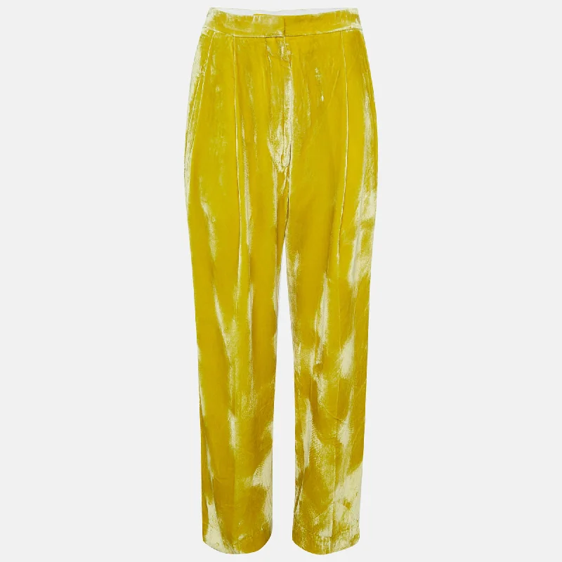 pants teens cosmic amber -pants teens cosmic amber -Celine Yellow  Velvet Wide-Leg Pants