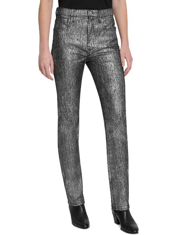 pants men trail weave -pants men trail weave -East Womens Metallic High Rise Slim Jeans