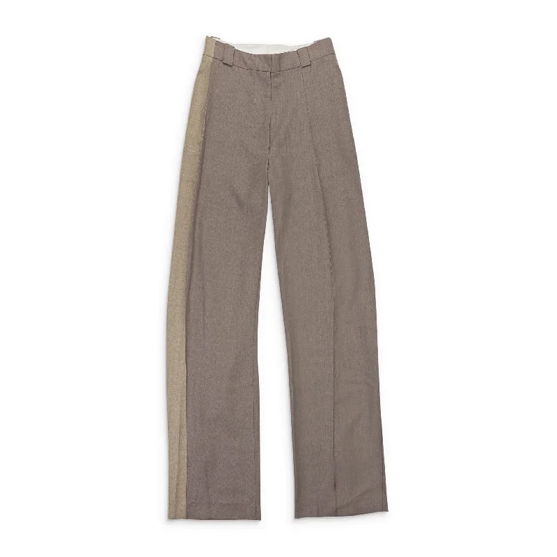 linen-bamboo pants airy -linen-bamboo pants airy -EFTYCHIA 2TONE ON&OFF CREASE BEIGE TROUSER