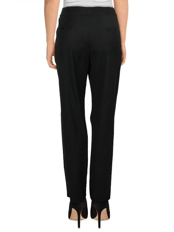 high-waisted pants urban vibe -high-waisted pants urban vibe -Emma Womens Satin Office Ankle Pants