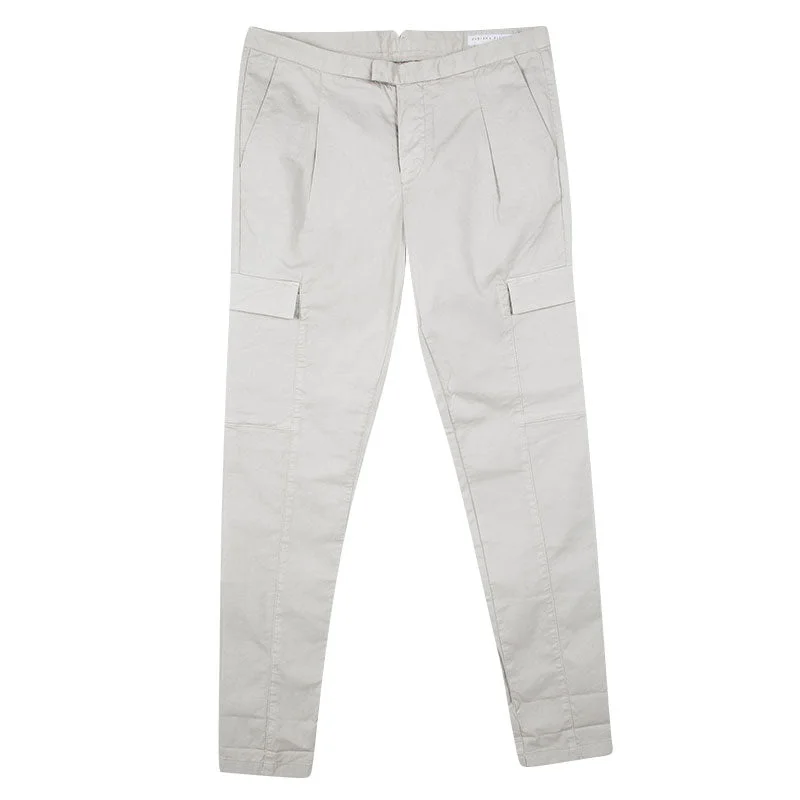 pants with twisted sides -pants with twisted sides -Fabiana Filippi Beige Cargo Pocket Detail Pants