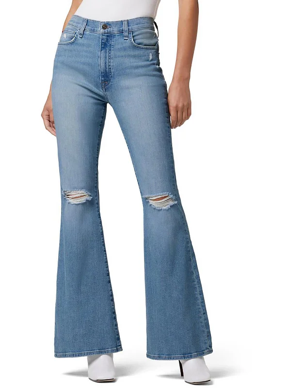 velvet-bamboo pants plush -velvet-bamboo pants plush -Heidi Womens High Rise Destroyed Flare Jeans