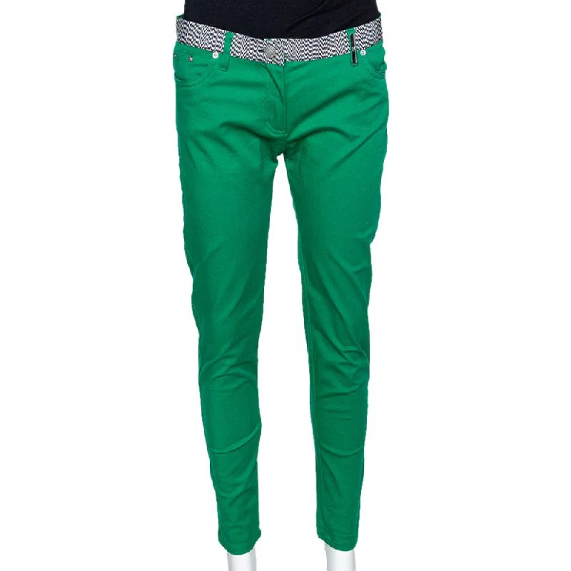 ribbed-bamboo pants texture -ribbed-bamboo pants texture -Kenzo Green Cotton Contrast Waist Band Trousers