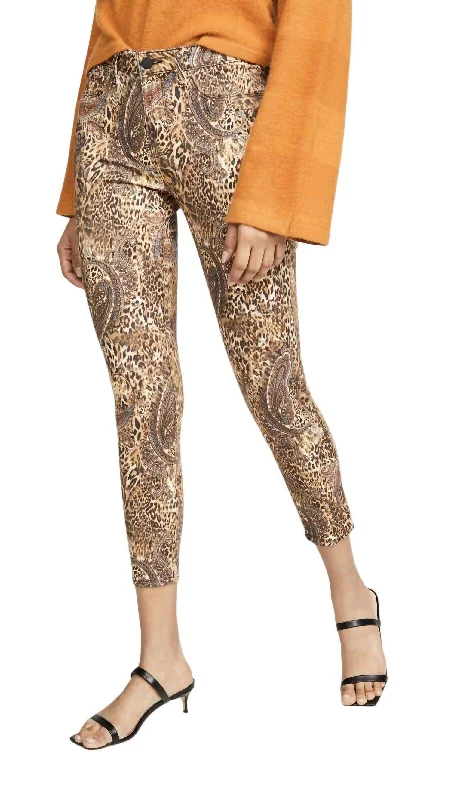 ribbed-bamboo pants texture -ribbed-bamboo pants texture -Margot Leopard Paisley Skinny Jeans In Bronze Valencia