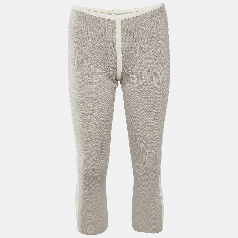 pants with agate patches -pants with agate patches -Marni Beige Cotton Knit Capri Pant