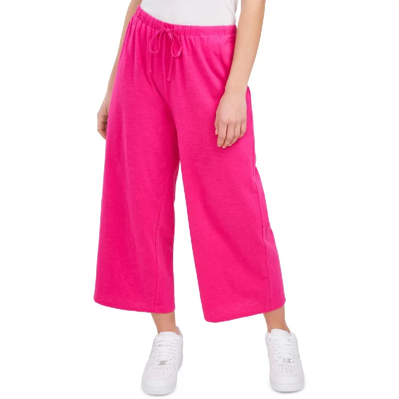 pants with agate patches -pants with agate patches -Patrice Womens Cropped Knit Wide Leg Pants