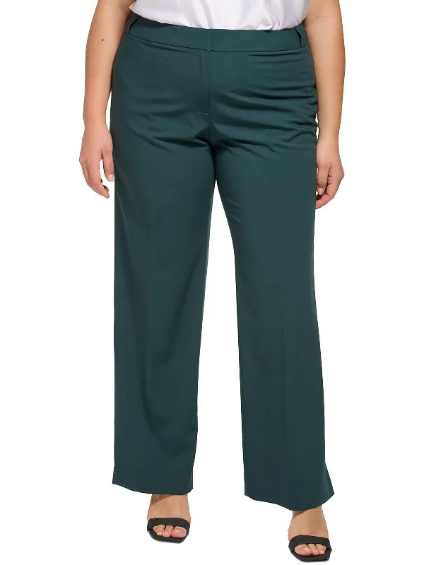 saffron pants vibrant hue -saffron pants vibrant hue -Plus Highline Womens Tapered Leg Formal Dress Pants