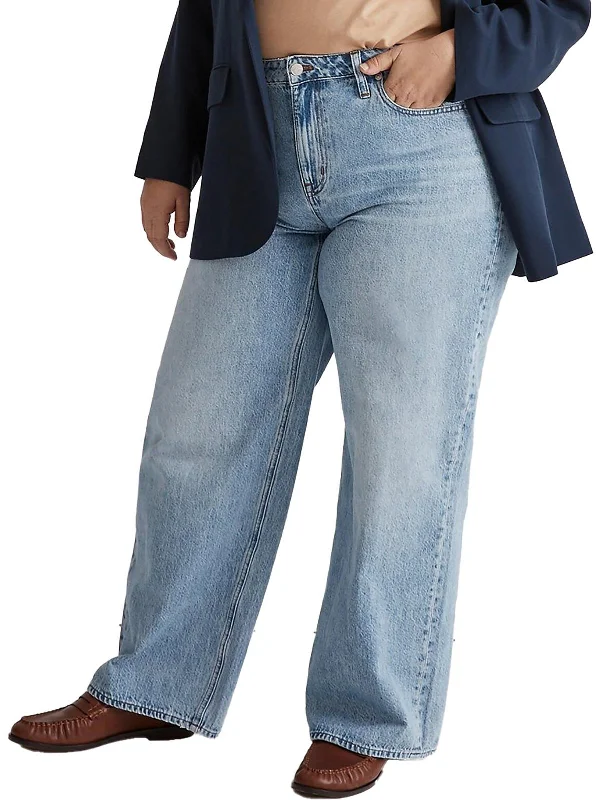 clove pants rich tone -clove pants rich tone -Plus Womens High Waist Light Wash Wide Leg Jeans