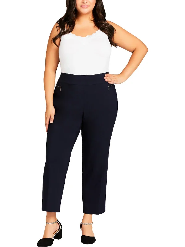 long pants festival layer -long pants festival layer -Plus Womens Mid-Rise Comfort Waist Straight Leg Pants