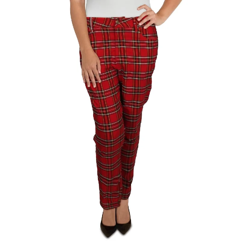 chevron-bamboo pants dynamic -chevron-bamboo pants dynamic -Plus Womens Plaid Stretch Skinny Pants