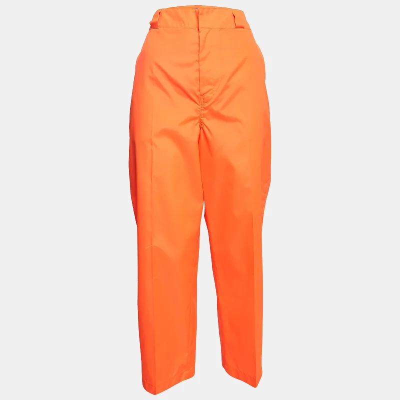 pants women twilight smoke -pants women twilight smoke -Prada Florescent Orange Synthetic Loose Fit Pants